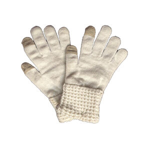 Style & Co. Ivory Cream Waffle-Knit Shimmer Gloves Sz One Size NWT